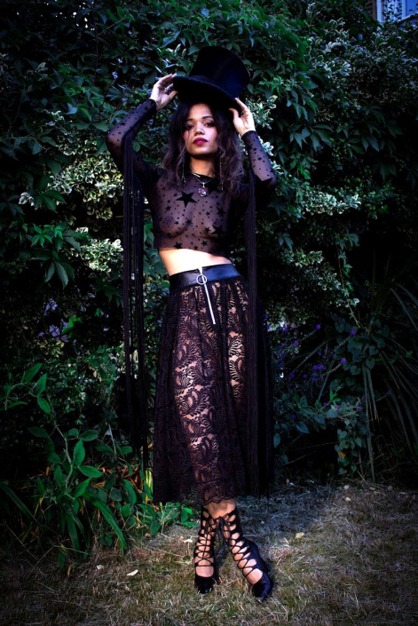 Leather and Lace Skirt